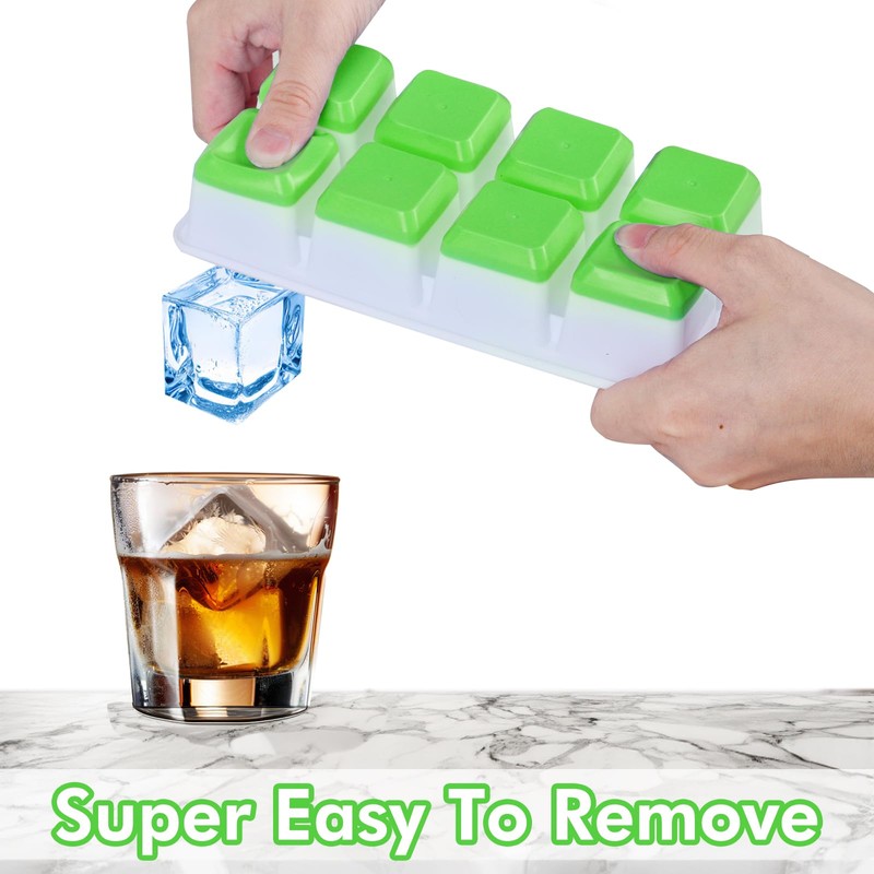 Large Ice Cube Trays with Lid, Jrisbo 2 Pack Stackable