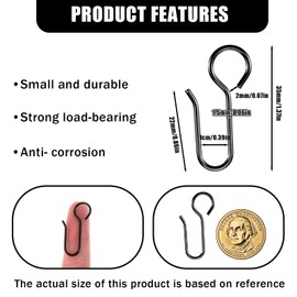 Ymapinc 60pcs Small Curtain Track Hooks, S Shaped Curtain Pins for Drapery, Tiny Short Metal Drape Pins, Flexible Track Holders for Home Use - Black