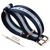 MZBUTIQ 14mm Blue/White/Blue Thin Striped Nylon Watch Strap Watch Strap