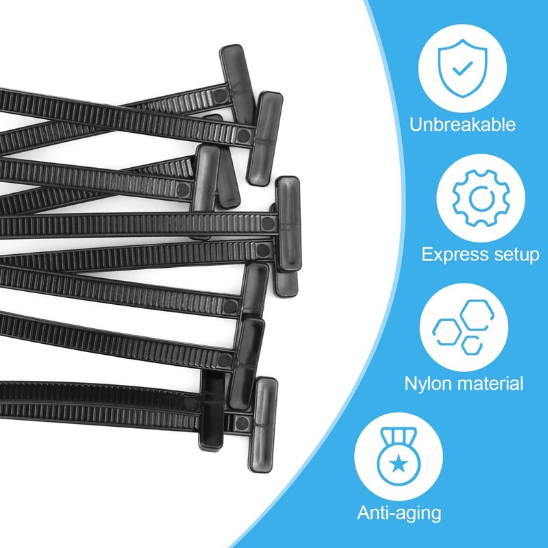 Fascette per Montaggio, Pack of 100 Black Cable Tie Buckle,