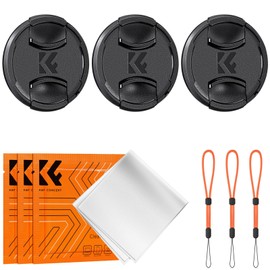 K&F Concept Lens Cap, 2.6 inches (67 mm), 9 Piece Set, Developed in Our Own Company, Lens Cap, Cleaning Cloth, Anti-Loss Cord, Lens Protective Cap, Inner Type, One-Touch