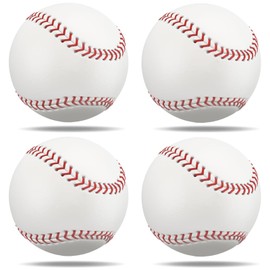 Hnjindong 4 Pack BaseBall Standard 9 Inch, Practice Baseballs Rubber Leather Baseball for Practice & Games, Ball Training Baseball for Outdoor Sports for Youth And Adult