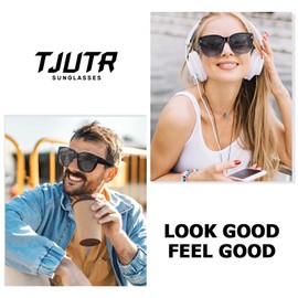 TJUTR Polarized Fit Over Glasses Sunglasses for Women Men, UV Protection, Trendy Wrap-Around Design for Driving
