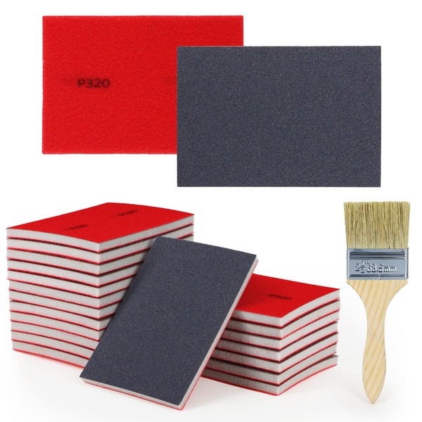 KACNON 20Pcs 320 Grit Sanding Sponge Set - Ultra Fine