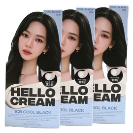 Mise-en-scène New Hello Cream Hair Dye 1CB Cool Black x3 / 미쟝센 뉴 헬로크림 염색약 1CB 쿨블랙 x3개