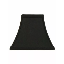 Upgradelights Square Bell 8 Inch Candle Stick Replacement Lamp Shade Black with Gold Lining