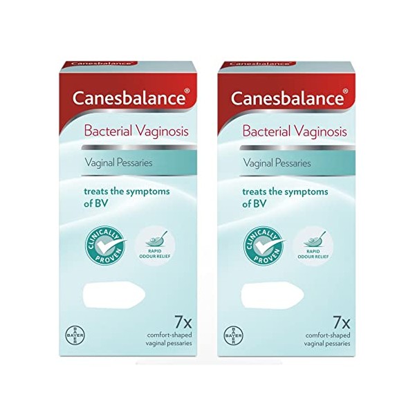 CanesBalance Vaginal Pessaries | Bacterial Vaginosis Symptom Treatment | Starts to Work Immediately to Relieve Unpleasant Intimate with BV | Clinically Proven- Pack of 7x2 (14 Total), White
