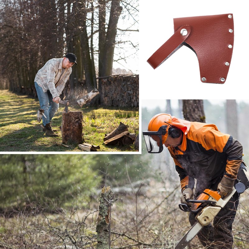Leather Hatchet Axe Sheath Protector Tool, Durable Brown Leather Hatchet