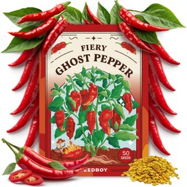 Seedboy Ghost Pepper Seeds for Planting Indoor and Outdoor, Non-GMO Vegetable Seed Packet for Hydroponic Garden Indoor or Planting Outdoors (Bhut Jolokia Ghost Pepper)