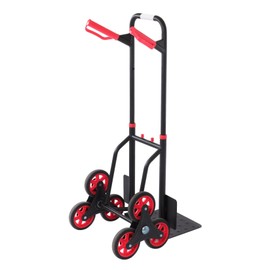 findmall Heavy Duty 440lb Stair Hand Truck Folding Dolly Cart with 6 Wheels Thickened Steel Frame and Telescoping Handle