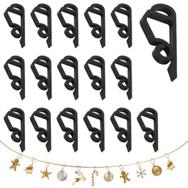 EQUIJUANCE Christmas Light Clips, Outdoor Festive String Lights Siding Clamps, Sliding Hooks, Weatherproof Plastic Clips for Light Decoration (black60)