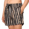 BOSS Men's Broken Stripe Swim Trunk, Black Gloss, X-Large