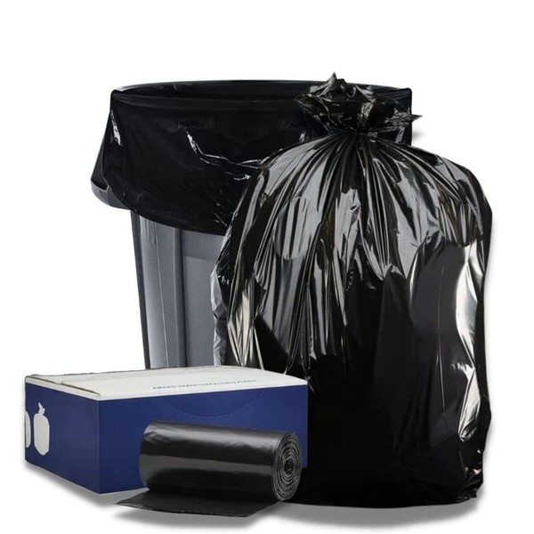 Plasticplace 35 Gallon Trash Bags │ 1.5 Mil │ Black Heavy Duty Garbage Can Liners │ 33" x 48" (100 Count)