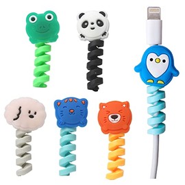 prendre PR-HOGO10 6-Piece Protective Cover, Cable Cover, Animal Cord, Disconnect Prevention, Cable, Earphones, Marking, Kids, Cute, Protector, Twist,