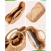 Loetere 5 Pcs Women Large Straw Beach Bag 5.5 Inch