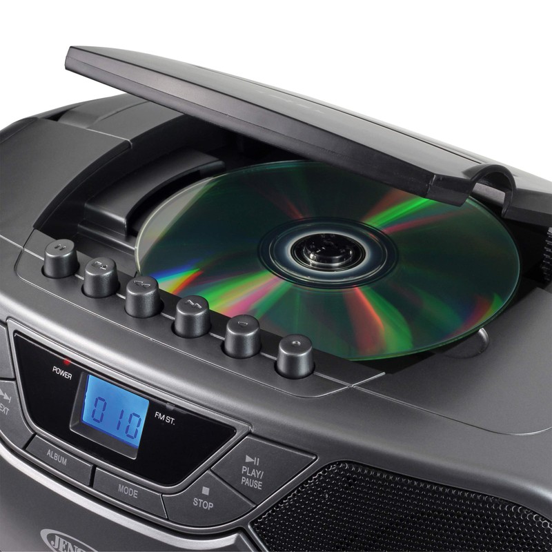 JENSEN CD-590-GR CD-590 1-Watt Portable Stereo CD and Cassette Player/Recorder