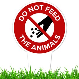 Do Not Feed the Animals Sign, 7"x13", Heavy Duty Integrated Ground Stakes, Indoor/Outdoor Use, Rust Free Aluminum Composite, Made in USA by My Sign center