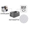 Rotho Country Rattan Effect Storage Box, 18 Litres, Plastic (Polypropylene),