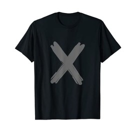 Creative Bold Dark Grey Letter X - Alphabet - Marker Design T-Shirt