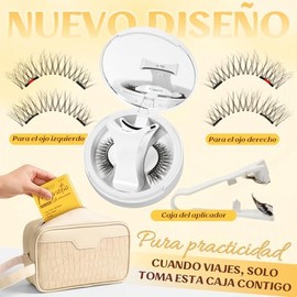 Pestañas magnéticas reutilizables QUEWEL, sin pegamento, suaves, con aplicador, fáciles de usar y quitar (Magnetics NZH-B-02)