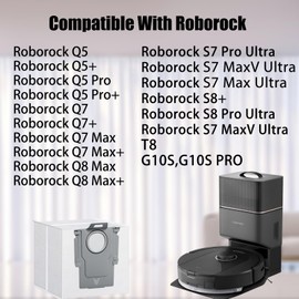 26 Pack Dust Bags for Roborock Q5,Q5+,Q5 Pro+,Q5 Max+,Q7,Q7+,Q7 Max,Q7 Max+,Q8 Max+,S7 MaxV Ultra,S7 Pro Ultra,S7 MaxV Ultra,S8+,S8 Pro Ultra Robot Vacuum,3L Large Capacity Disposable Bag