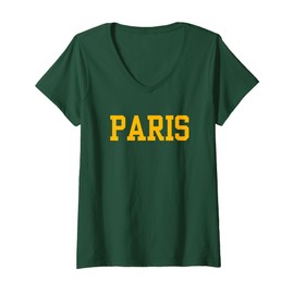 Womens Paris Junior College Sports Fan Apparel V-Neck T-Shirt