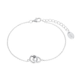 s.Oliver 2035755 Women's Bracelet 925 Sterling Silver 17 + 3 cm Silver Heart Comes in Jewellery Gift Box, Sterling Silver