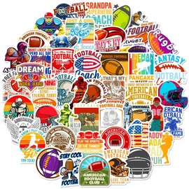 50PCS Stickers for Rugby,American Football Stickers,Teens Boys and Girls Sticker Pack Vinyl Skateboard Guitar Door Laptop Luggage Car Bike Water Bottle Birthday Party Supplies Stickers