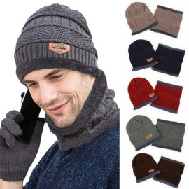 Song Ting Conjunto Gorro Bufanda Frío Tejido Lana Unisex  Moda Envio