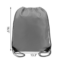 BeeGreen 20 pieces Wholesale Grey Drawstring Backpack Bags Cinch Bags Bulk Heavy Duty String Backpack Machine Washable Lightweight Sackpack Outdoor Sport Bags for Men Women