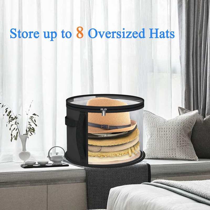 JBLJDWD 2PCS Hat Boxes with Lids, Hat Box, Compact Cap