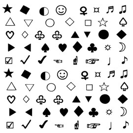Oottati 2 Sheets Small Tiny Temporary Tattoo Stickers Finger Star Music Square Triangle Spade