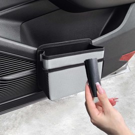 Ifukens Car Trash Can, Car Trash Can, Small Folding Trash Can Hanging, Slim Car, Trash Can, Never Fall Over Car Accessories, Convenient Goods, Car Storage Case, Multi-functional Pockets, 1 Roll of