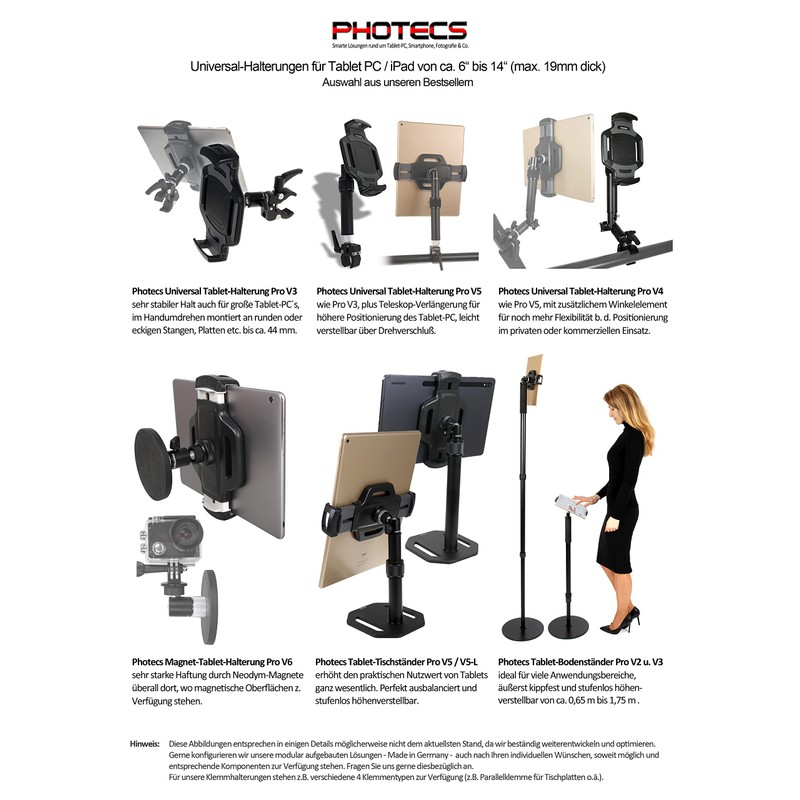 Photecs Pro-S Tripod Extension, Adjustable Mini Monopod 23.5 cm, Camera