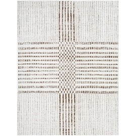 Livabliss x Galey Alix Architect IV Modern Geometric Area Rug, 5'3" x 7' (5' x 7'), Ivory/Dark Brown Stripe
