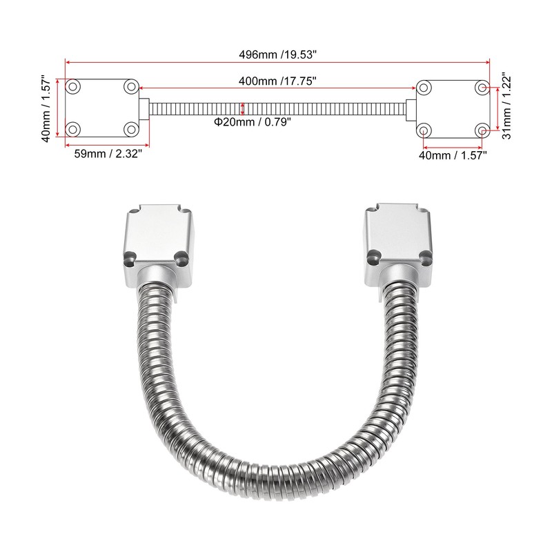 sourcing map Flexible Door Loop Wire Protection Sleeving with Ends