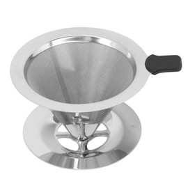Stainless Steel Coffee Dripper Drip Cone Coffee Filter Reusable Coffee Filter Cup for Kitchen1‑2 Cups