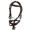Preto Equestrian Leather Padded Flash Bridle Raised Browband Noseband Premium