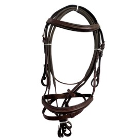 Preto Equestrian Leather Padded Flash Bridle Raised Browband Noseband Premium Quality Grip Rubber Reins Handcrafted Removable Flash Strong Anti slippery Stainless Steel Fittings
