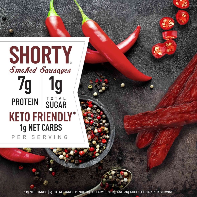 Duke's Pork Hot & Spicy Smoked Shorty Sausages, 7g Protein