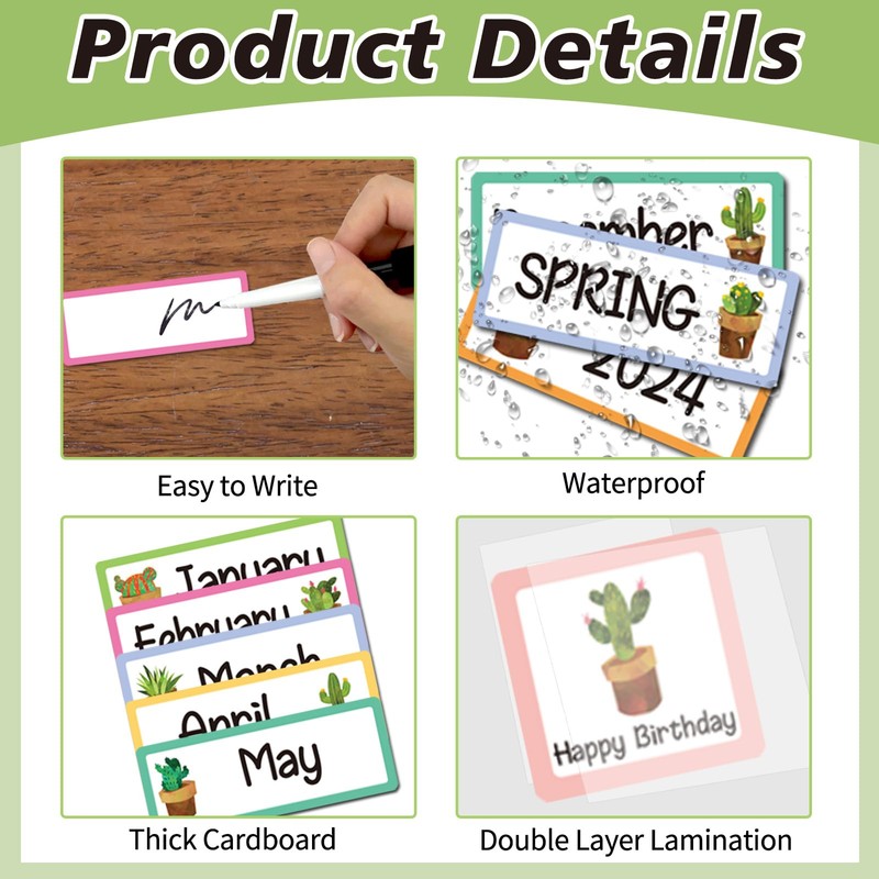 89pcs Classroom Monthly Calendar Pocket Chart Cards for Classroom Homeschool