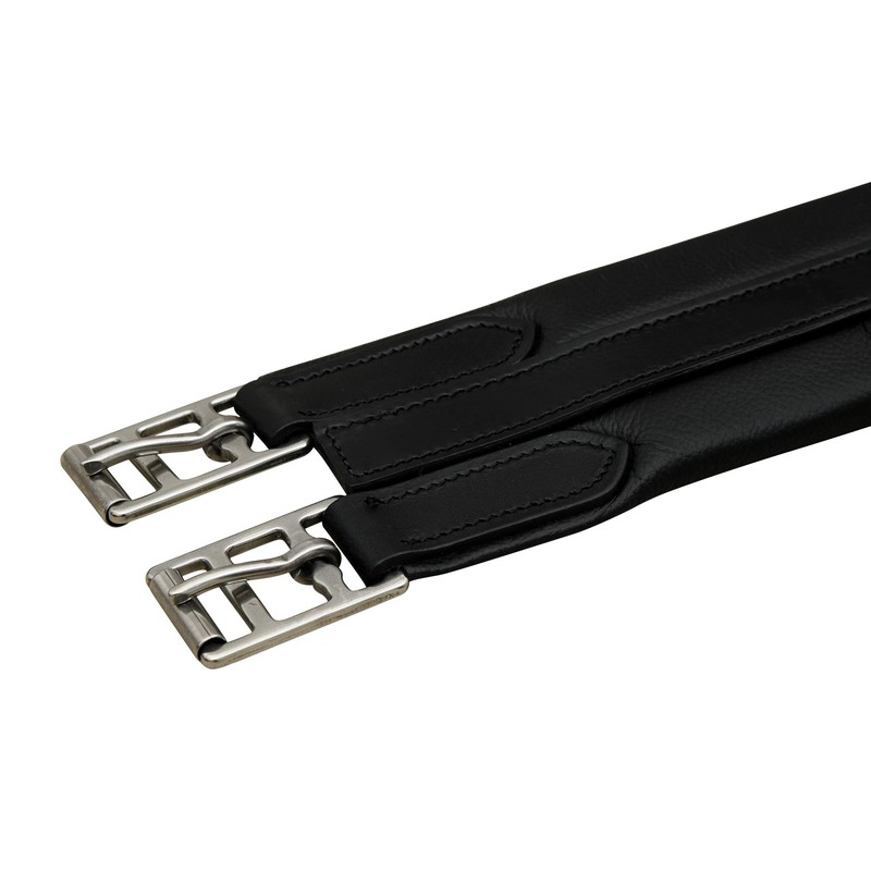 SIE EQUESTRIAN Contoured Leather Chafeless Girth Black Brown 46" /48"