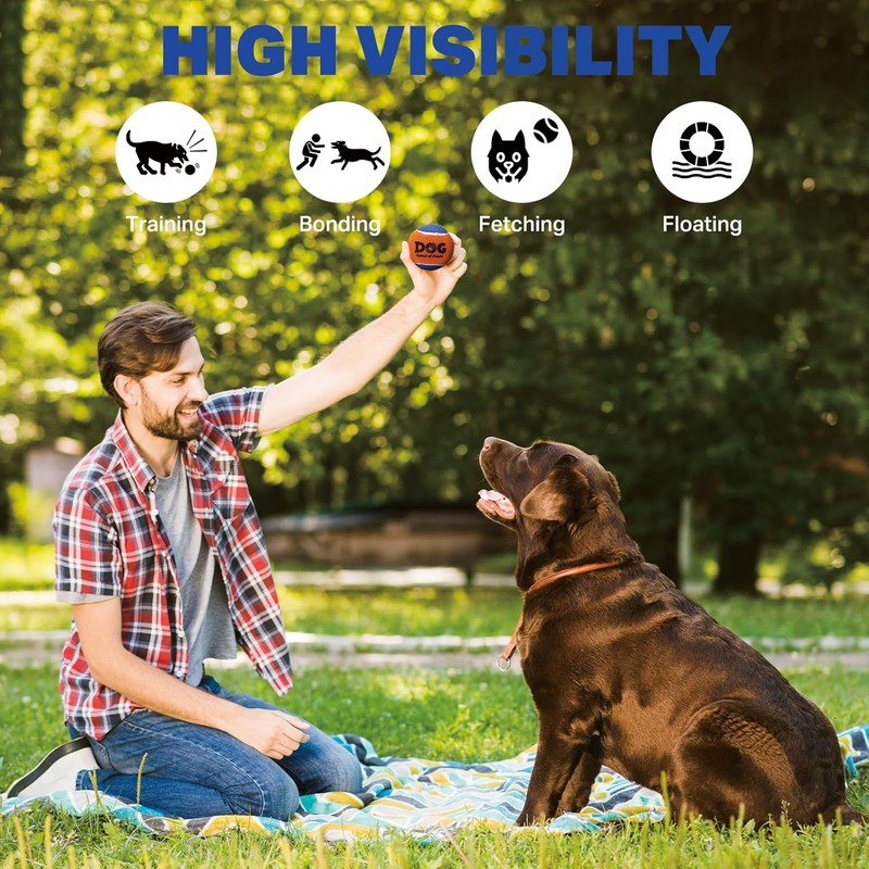 AMA SPORT Squeaky Tennis Balls for Dogs 2.0" Small Dog