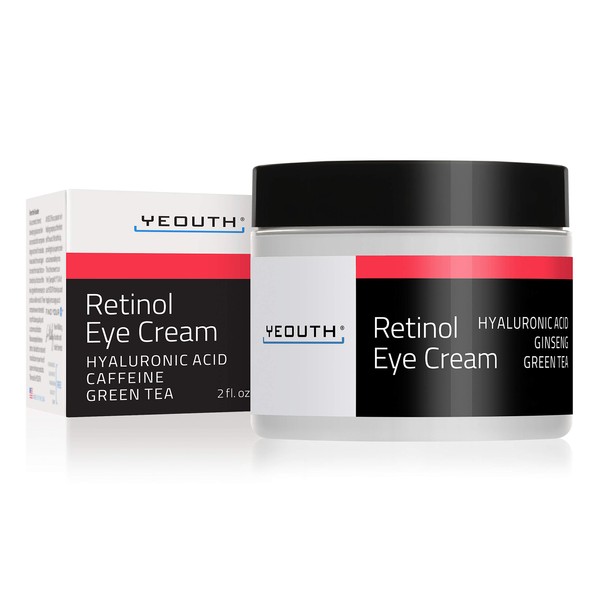 Yeouth Retinol Eye Cream with Hyaluronic Acid, Eye Cream for Wrinkles, Dark Circles, Puffiness, Under Eye Bags, Hydrating Under Eye Cream, Eye Care