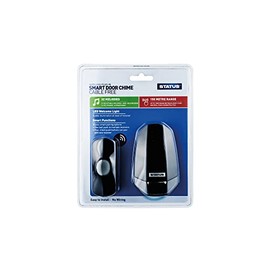 STATUS Wireless Door Bell Black | Waterproof Ring Door Chime with LED Welcome Light | 150 Meters Range with 32 Melodies | SBPDCNLCF1PK10