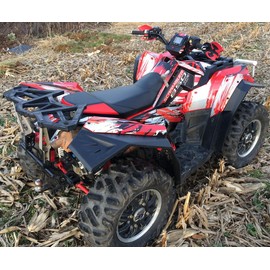 AMR Racing ATV Graphics Kit: Quad Stickers for Honda TRX 400EX (1999-2007), Featuring Checkered Skulls Design in Yellow & Black, Transform Your Ride with New ATV Stickers!