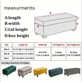 FUANGUI Ottoman Cover Stretch Storage Ottoman Bench Slipcover Jacquard Folding Storage Bench Ottoman Cover Footrest Stool Slipcover Footstool Protector Cover with Elastic Bottom Fit Length 47.24"-63"