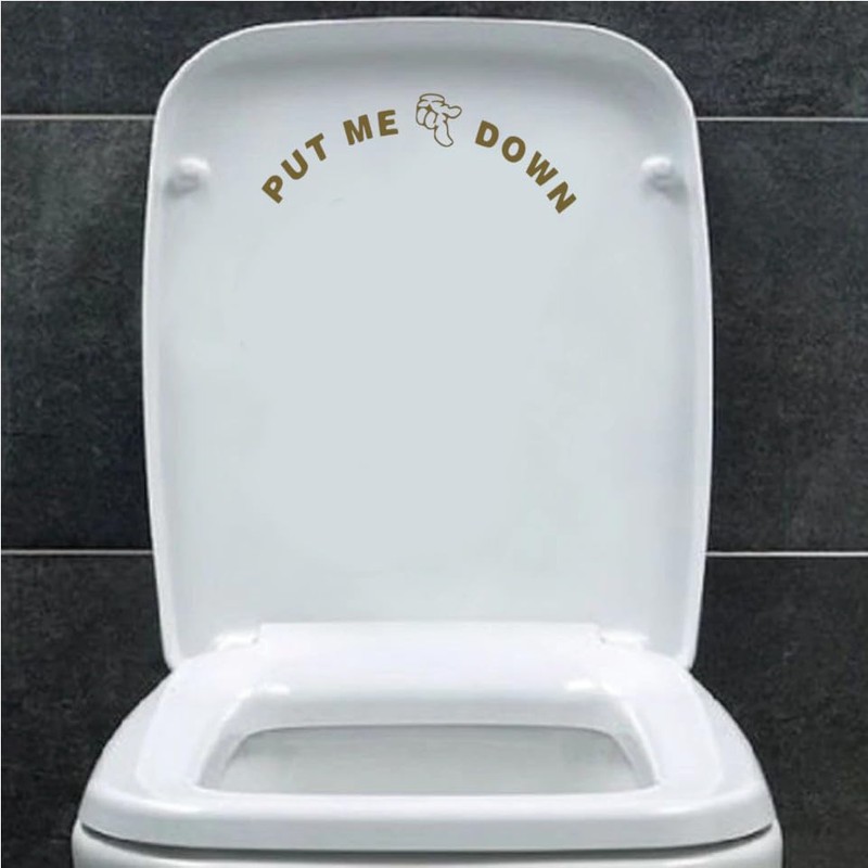 Fun 'Put Me Down' Toilet Seat Funny Sticker Bathroom Accessories