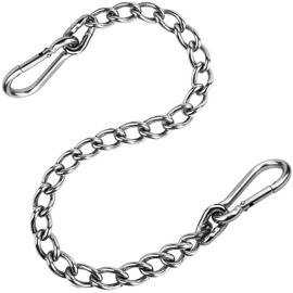 XIALINBUY Chain for Hanging Chair 76.5 cm Punch Bag Chain Swing Chain 304 Stainless Steel Extension Hanging Chair Chain up to 350 kg with 2 Pieces Carabiner for Punch Bag Hanging Chair Hammocks