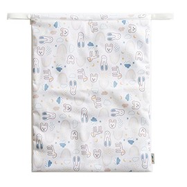 Imsevimse Vimse Washable Nappy Bag Wetbag Large (White Teddy), 46 cm x 35 cm